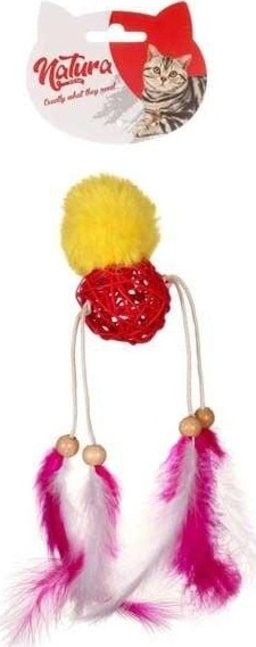 Tüylü Bambu Peluş Top Kedi Oyuncak 25 Cm - Purlo