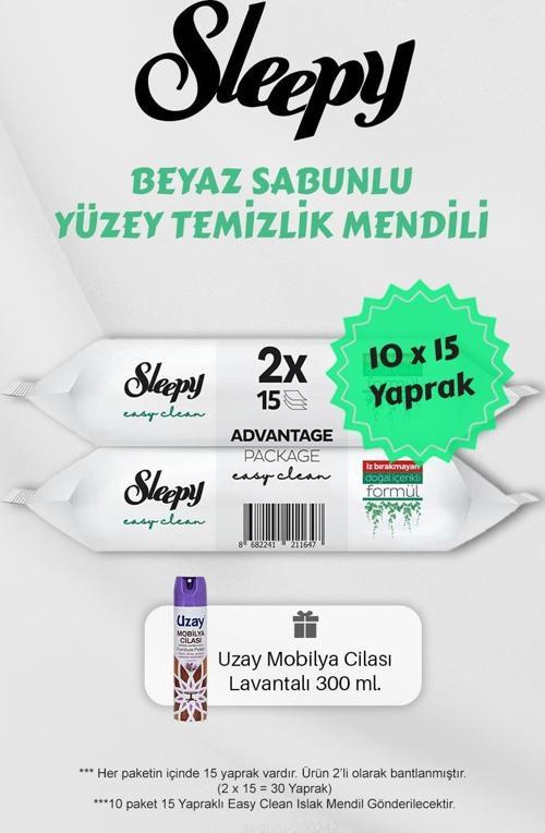 150 Adet Beyaz Sabunlu Havlu, Lavantalı Mobilya Cilası Hediyeli