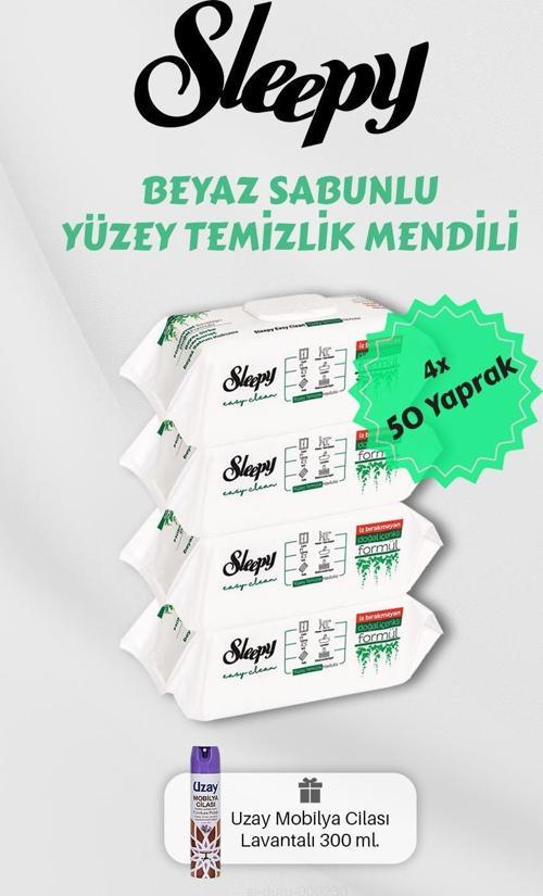 200 Adet Beyaz Sabunlu Havlu, Lavantalı Mobilya Cilası Hediyeli
