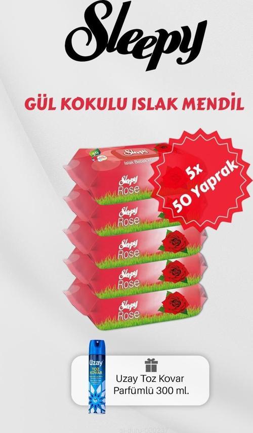 250 Adet Gül Kokulu Islak Havlu, Toz Kovar Hediyeli
