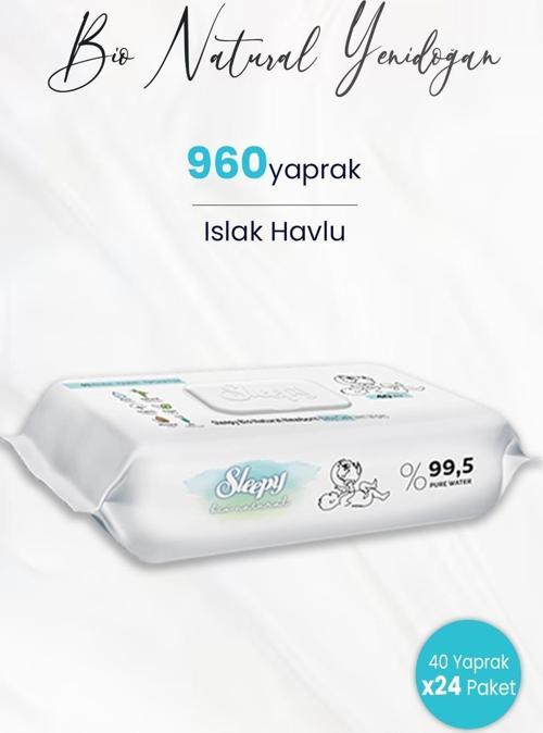 Bio Natural Yenidoğan Islak Havlu 40'lı x 24 (960 yaprak)