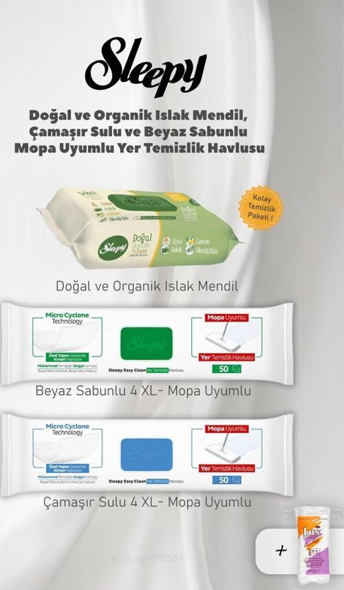 Mopa Uyumlu Havlu ve Organik Islak Mendil Seti, Pamuk Hediyeli