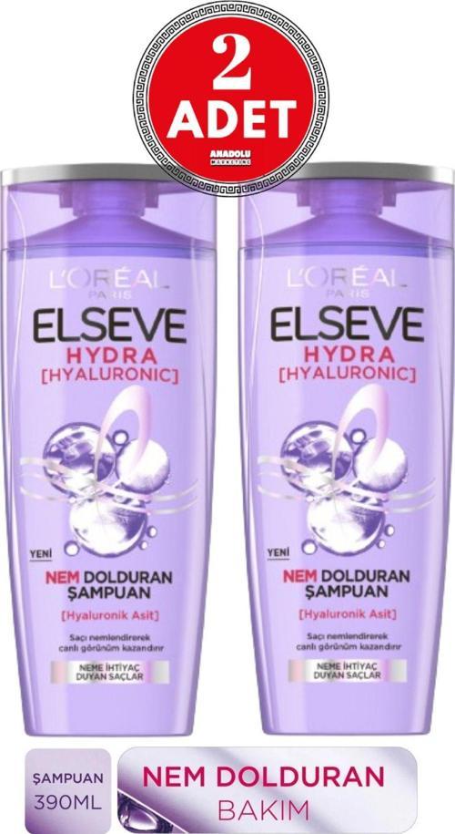 L'Oréal Paris Hydra [Hyaluronic] Nem Dolduran Şampuan 390 ml 2 Adet