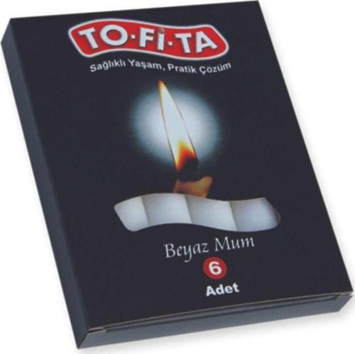 Beyaz Mum 6'lı 1 Mum 14 cm