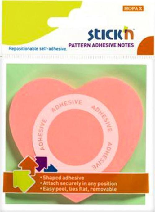 Hopax Stickn Yapışkanlı Not Kağıdı Kalp Şekilli 50 Yaprak 70 x 70 mm Açık Pembe