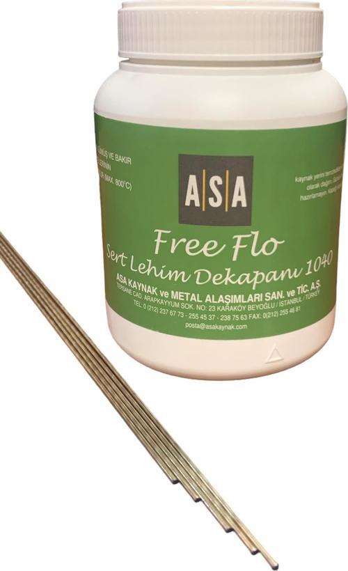 GÜMÜŞ KAYNAK DEKAPANI ASA FREE FLO (500 GR) +GÜMÜŞ KAYNAK TELİ %10 2 MM (5 ADET) 