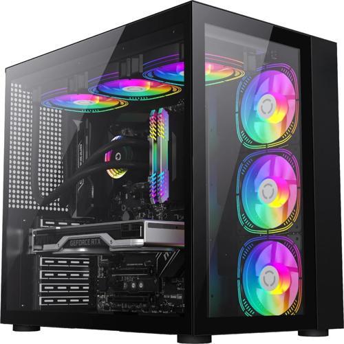 WARZONE II Midi Tower 7x120 Mm. Argb Uzaktan Kumanda Atx Siyah Gaming Kasa