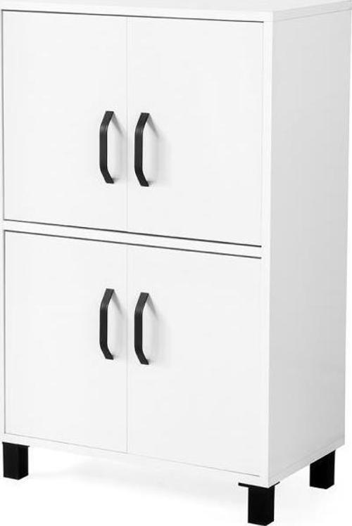 Gonca Dört Kapaklı Çok Amaçlı Dolap  Beyaz 62,5x35x99