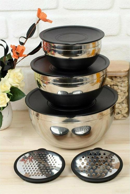 Pratico 9 Parça 16-20-24cm Rendeli Saklama Karıştırma Kabı 2516