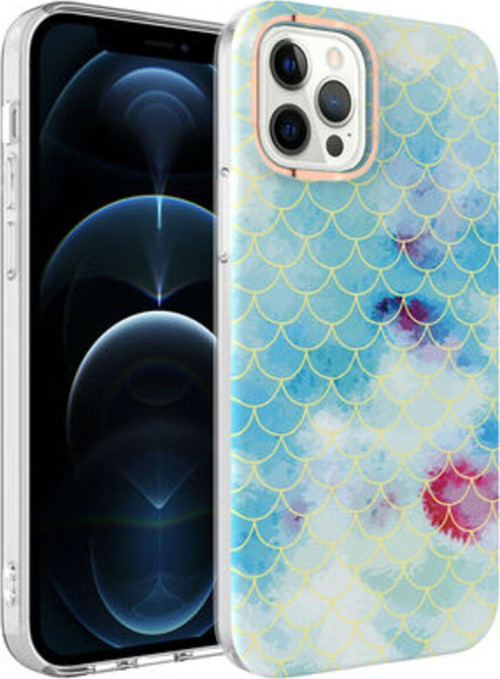 İphone 12 Pro Max Transparan Desenli Şık Bella Premium Silikon Kılıf