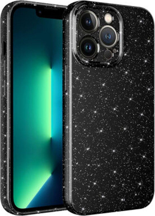 İphone 12 Pro Kılıf Kamera Korumalı Simli Lüks Koton Kapak