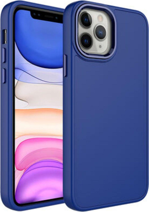 İphone 12 Pro Kılıf Metal Çerçeve Ve Buton Tasarımlı Silikon Luna Kapak