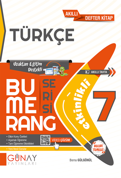 7.Sınıf Bumerang Türkçe Etkinlikli Akıllı Kitap 2022-2023