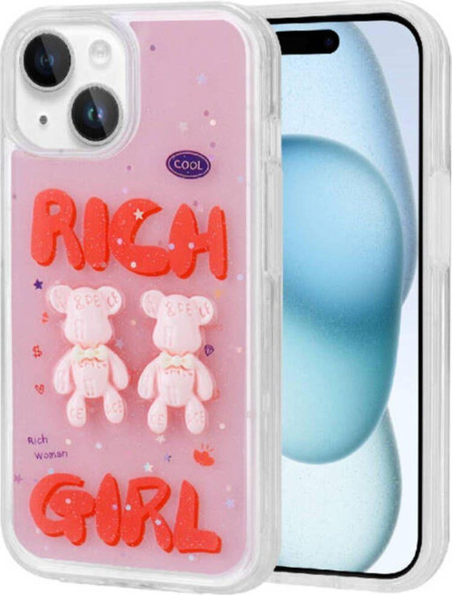 İphone 13 Kılıf Kabartma Figürlü Parlak Şık Minimini Silikon Kapak