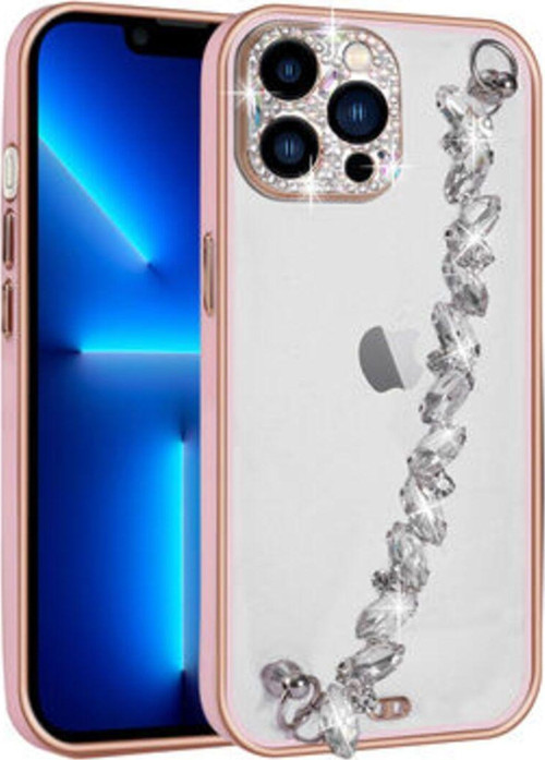 İphone 13 Pro Max Taş Süslemeli Ve Kamera Korumalı Şık Blazer Premium Kılıf