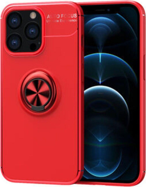 İphone 13 Pro Max Ultra Koruma Sağlayan Stant Özellikli Yüzüklü Ravel Silikon Kılıf