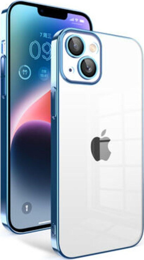 İphone 14 Plus Kılıf Kamera Korumalı Ve Renkli Çerçeveli Garaj Kapak