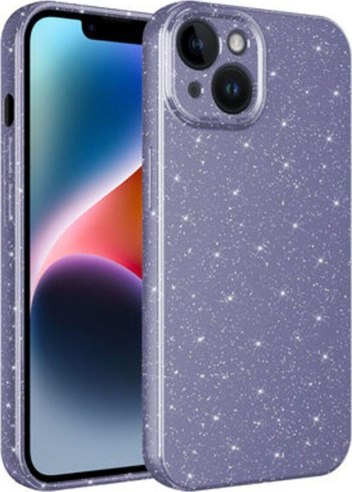 İphone 14 Kılıf Kamera Korumalı Simli Lüks Koton Kapak