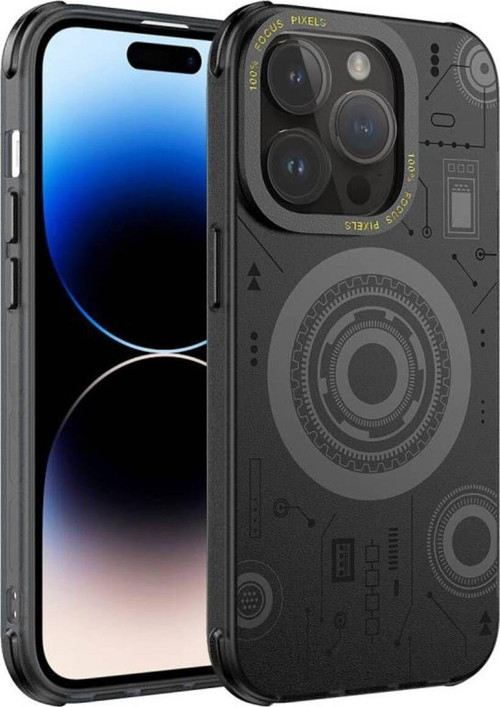 İphone 14 Pro Kılıf Magsafe Şarj Özellikli Desenli Hot Kapak