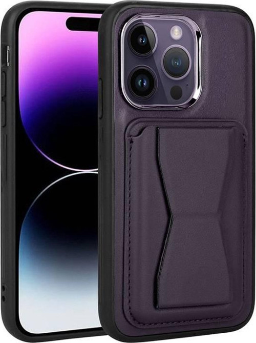 İphone 14 Pro Max Kılıf Kartlıklı Standlı Pu Deri Memo Kapak