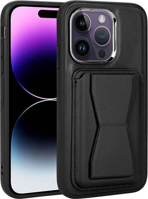 İphone 14 Pro Max Kılıf Kartlıklı Standlı Pu Deri Memo Kapak