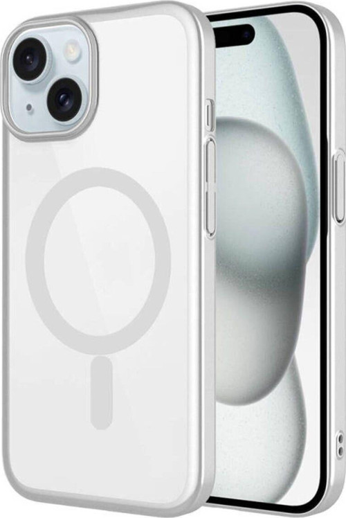 İphone 15 Plus Kılıf Wireless Şarj Özellikli Sert Pc Mat Riksos Magsafe Kapak