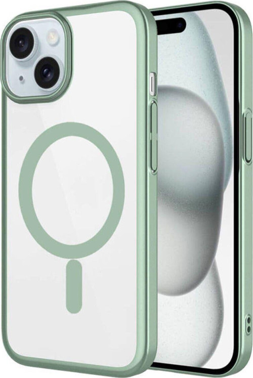 İphone 15 Plus Kılıf Wireless Şarj Özellikli Sert Pc Mat Riksos Magsafe Kapak