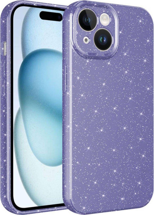 İphone 15 Kılıf Kamera Korumalı Simli Lüks Koton Kapak