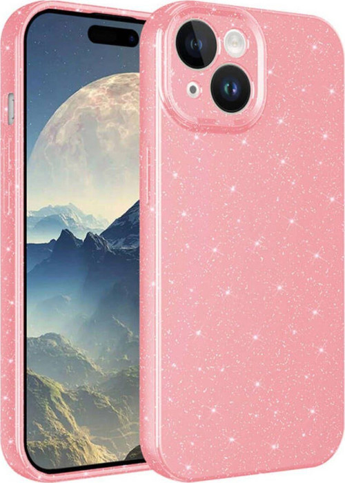 İphone 15 Kılıf Kamera Korumalı Simli Lüks Koton Kapak