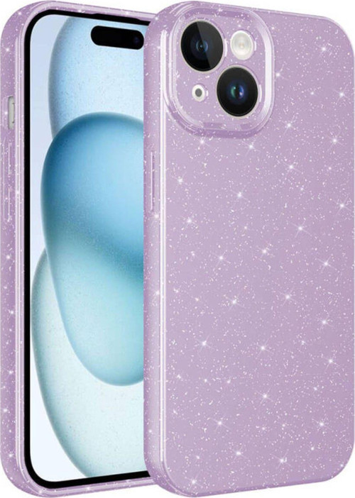 İphone 15 Kılıf Kamera Korumalı Simli Lüks Koton Kapak