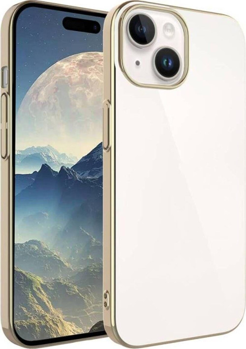 İphone 15 Plus Kılıf Şık Görünümlü Sert Pc Renkli Çerçeveli Riksos Kapak