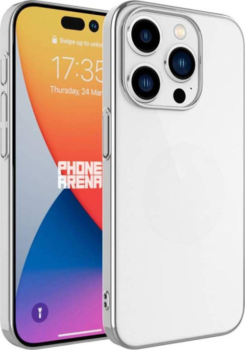 İphone 15 Pro Max Kılıf Şık Görünümlü Sert Pc Renkli Çerçeveli Riksos Kapak