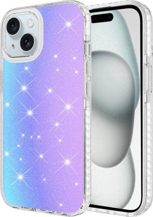 İphone 15 Kılıf Parlak Çift Renk Geçişli Velle Kapak