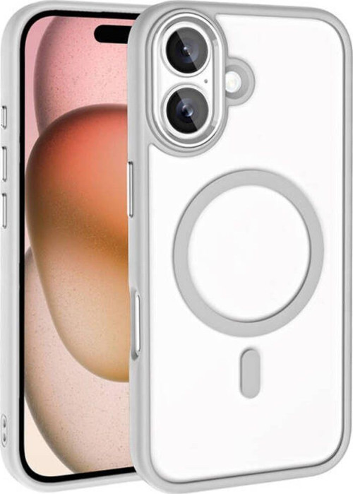 İphone 16 Kılıf Wireless Şarj Özellikli Krom Magsafe Silikon Kapak