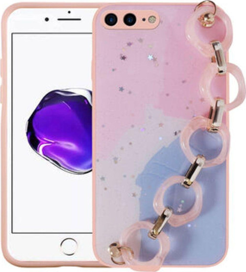 İphone 7 Plus Simli Desenli Ve Elcikli Şık Elsa Premium Kılıf
