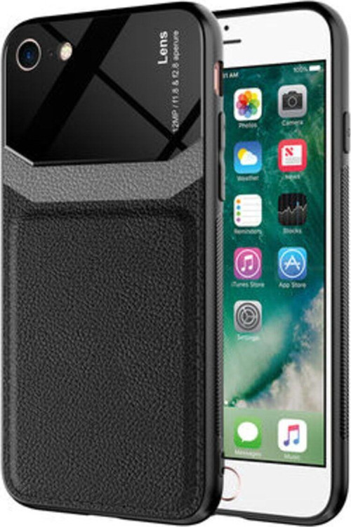 İphone 8 Şık Deri Görünümlü Sert Pc Emiks Premium Kılıf