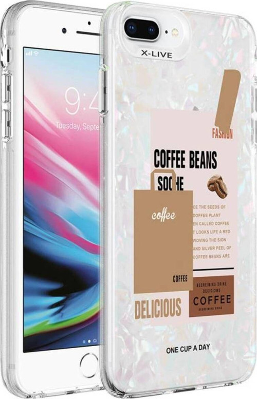 İphone 8 Plus Kılıf Mermer Desenli Marbello Kapak