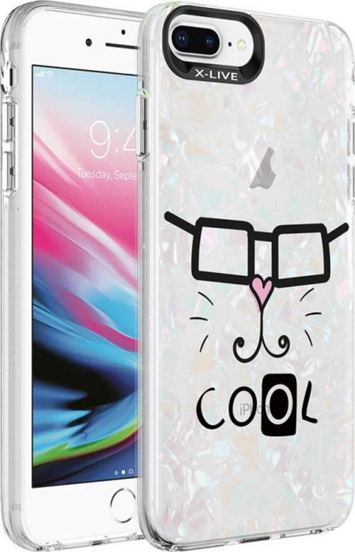 İphone 8 Plus Kılıf Mermer Desenli Marbello Kapak