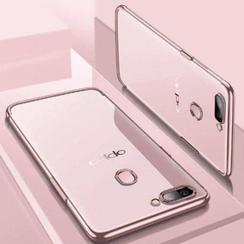 Oppo Ax7 Kenarları Renkli Arkası Şeffaf Bosses Premium Silikon Kılıf