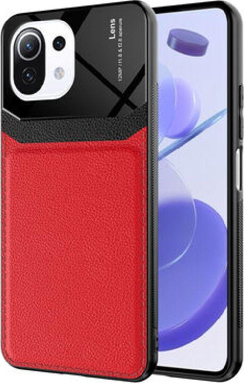 Xiaomi Mi 11 Lite Şık Deri Görünümlü Sert Pc Emiks Premium Kılıf