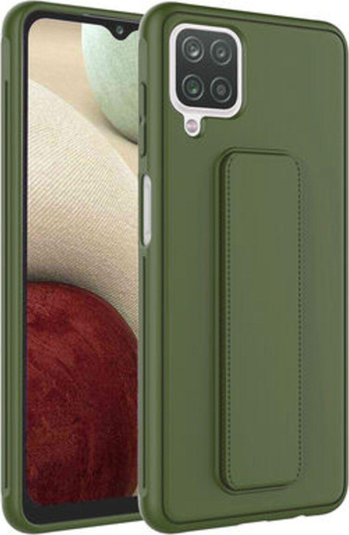 Samsung Galaxy A12 Kılıf Şık Ve Stantlı Qstand Premium Kapak