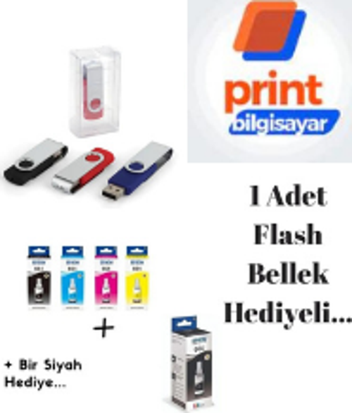 T664 / L355 Orjinal Mürekkep Takımı +1 Siyah Hediyeli Flash Usb Bellek Hediyeli