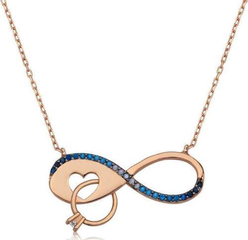 925 Ayar Gümüş Sonsuzluk Tek Taş Kadın Gümüş Kolye