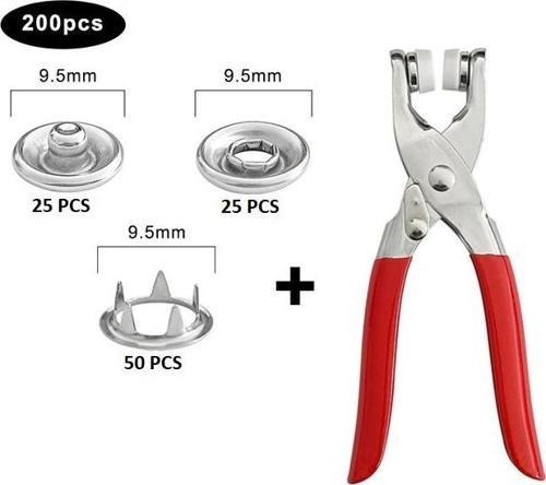 Metal Çıtçıtlı Düğme Pensesi ve Düğmesi (25 Set)