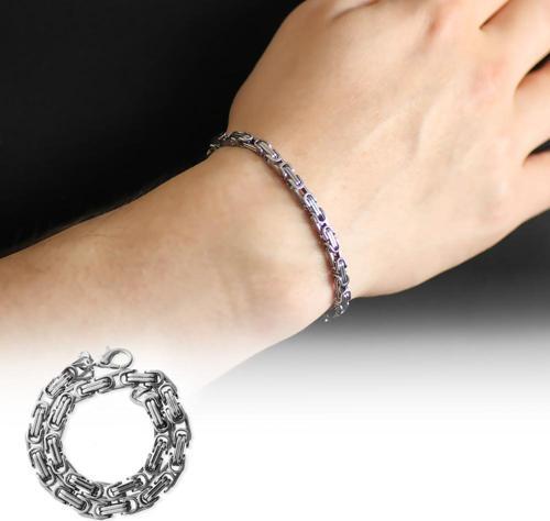 Silver Renk Kalınlık 5 mm 317L Çelik Kral Bileklik