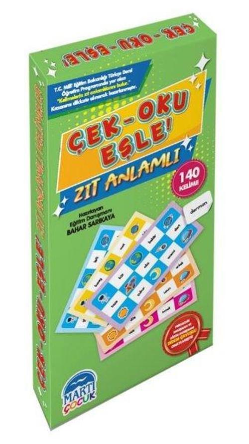 Çek - Oku - Eşle! Zıt Anlamlı 140 Kelime Kartı
