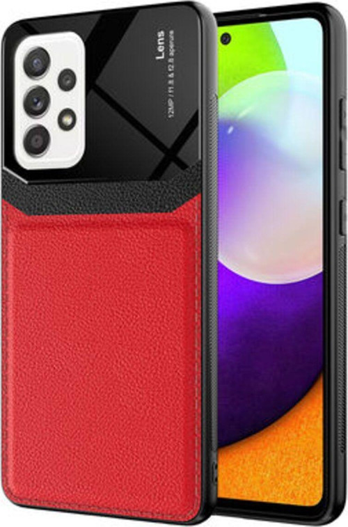 Samsung Galaxy A72 Şık Deri Görünümlü Sert Pc Emiks Premium Kılıf
