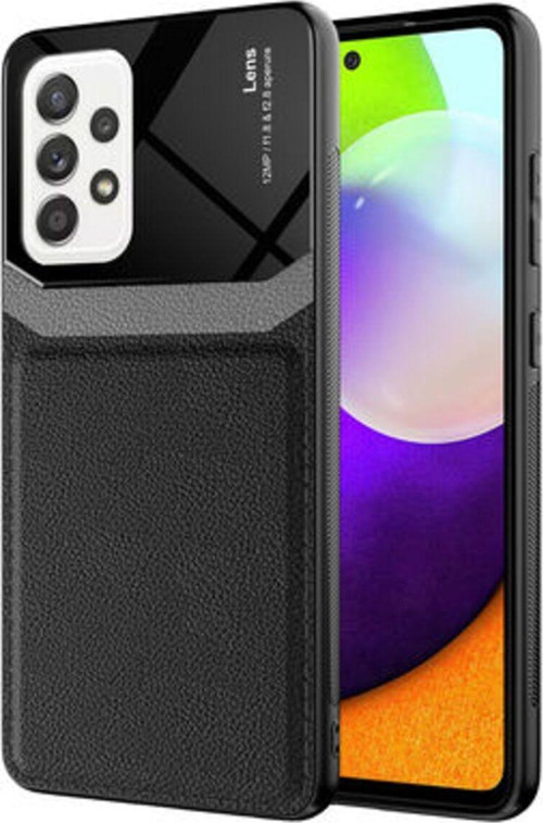 Samsung Galaxy A72 Şık Deri Görünümlü Sert Pc Emiks Premium Kılıf