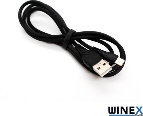 Winex CA60 USBA to Lightning Hızlı Data ve Şarj Kablosu 3A Siyah