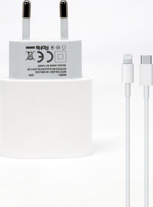 İphone 14 20W PD Hızlı Şarj Adaptörü 1m Lightning Kablo Şarj Set